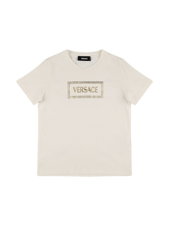 Versace: Printed cotton jersey t-shirt - kids-boys_0 | Luisa Via Roma