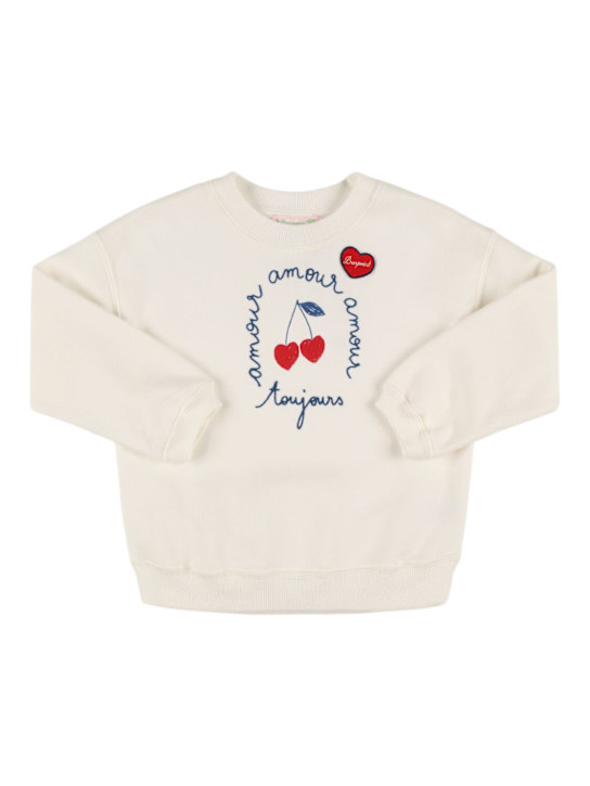 Bonpoint: Printed cotton crewneck sweatshirt - kids-girls_0 | Luisa Via Roma