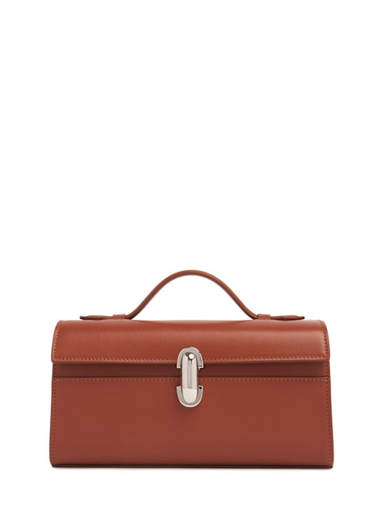 Savette: Symmetry smooth leather pochette - Maple - women_0 | Luisa Via Roma