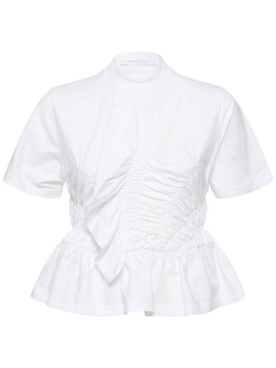 Cecilie Bahnsen: Ace cotton blend jersey t-shirt - women_0 | Luisa Via Roma