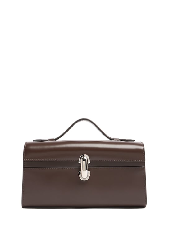 Savette: Symmetry brushed leather pochette - women_0 | Luisa Via Roma