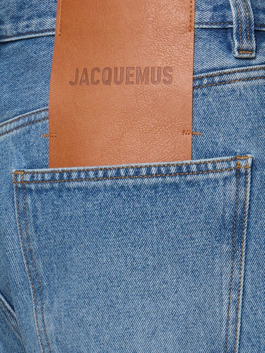 Jacquemus: Le de nîmes droit cotton denim jeans - Blue/Tabac - men_4 | Luisa Via Roma