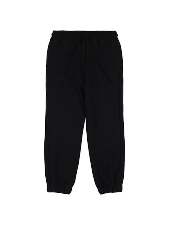 MSGM: Logo cotton sweatpants - Black - kids-boys_2 | Luisa Via Roma