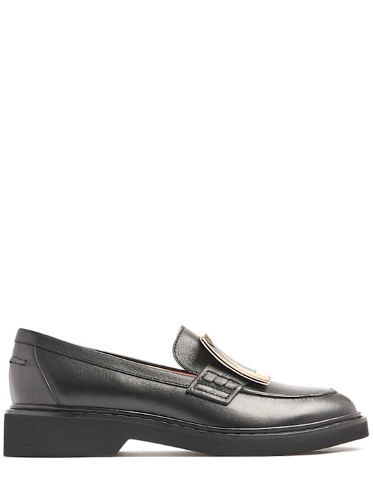 Roger Vivier: 25mm Viv Rangers leather loafers - women_0 | Luisa Via Roma