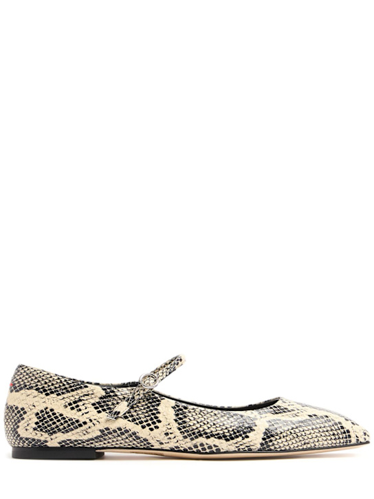 Aeyde: 10mm Uma printed leather ballerinas - women_0 | Luisa Via Roma