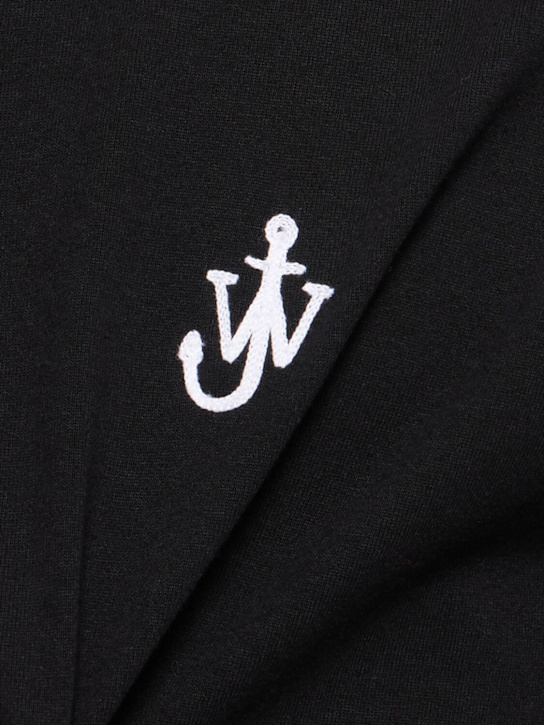 JW Anderson: Anchor embroidery t-shirt - Black - men_4 | Luisa Via Roma