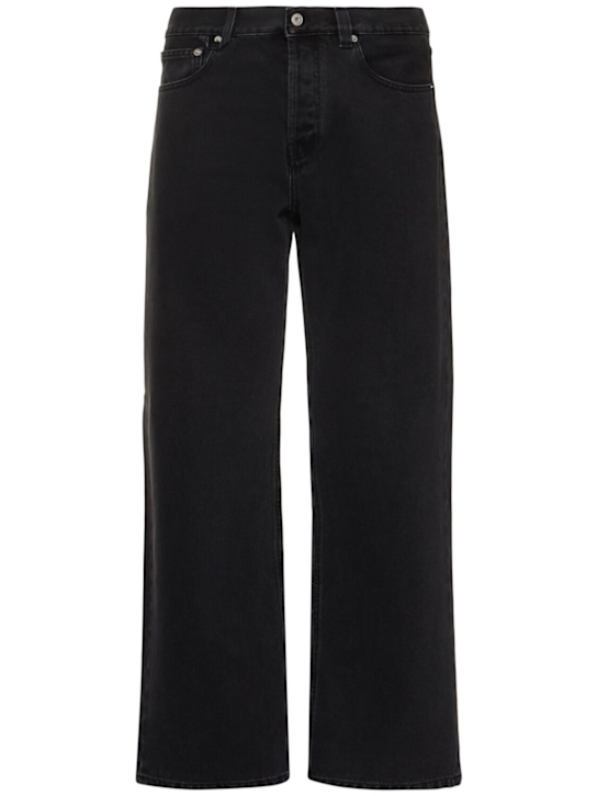 Jacquemus: Le de nîmes droit cotton denim jeans - Black - men_0 | Luisa Via Roma