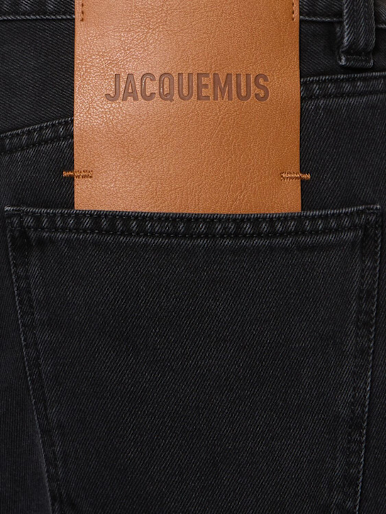 Jacquemus: Le de nîmes droit cotton denim jeans - Black - men_4 | Luisa Via Roma