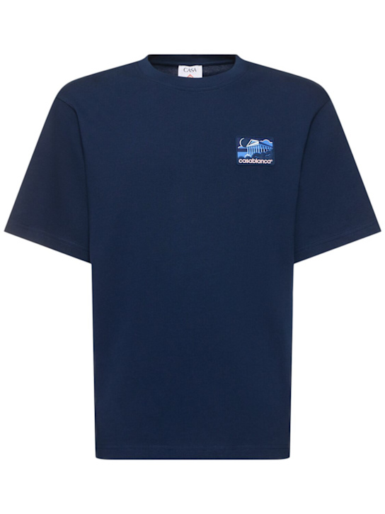 Casablanca: Greek Temple rubber patch t-shirt - men_0 | Luisa Via Roma