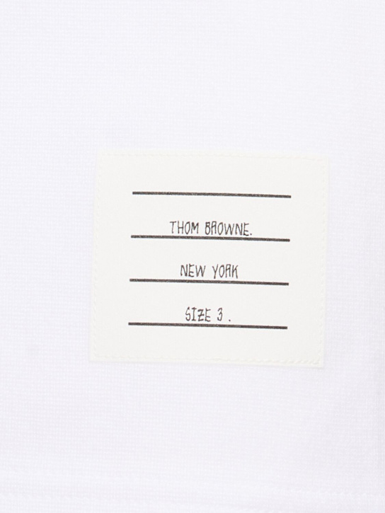 Thom Browne: Rugby fit short sleeve cotton t-shirt - White - men_4 | Luisa Via Roma