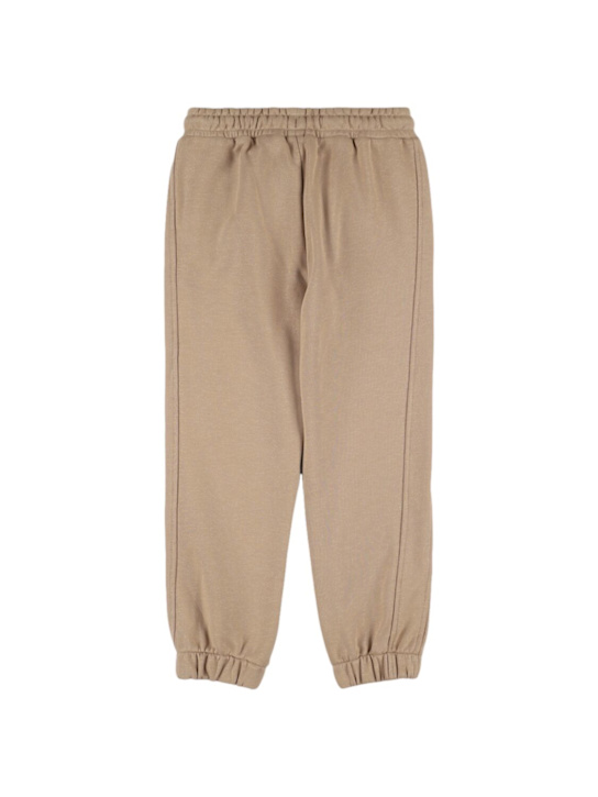 MSGM: Logo cotton sweatpants - Beige - kids-boys_2 | Luisa Via Roma