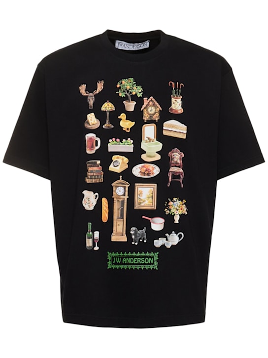 JW Anderson: T-shirt Diorama stampata - Nero - men_0 | Luisa Via Roma