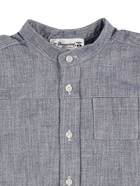 Bonpoint: Camicia in cotone chambray - Blu - kids-boys_1 | Luisa Via Roma