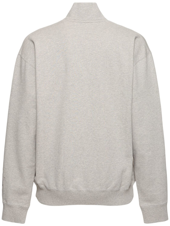 JW Anderson: Sweat-shirt à demi-zippé - Gris Clair - men_3 | Luisa Via Roma