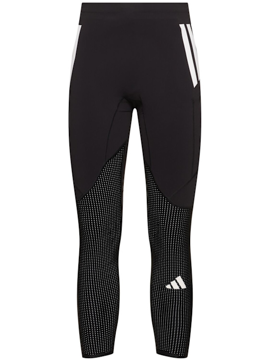 adidas Originals: Leggings Adizero L TG - Negro/Blanco - men_0 | Luisa Via Roma