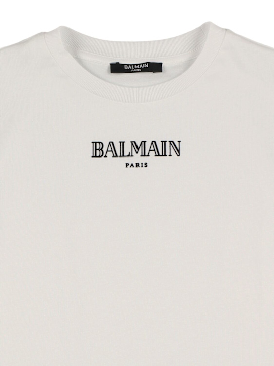 Balmain: Printed cotton jersey t-shirt - kids-boys_1 | Luisa Via Roma