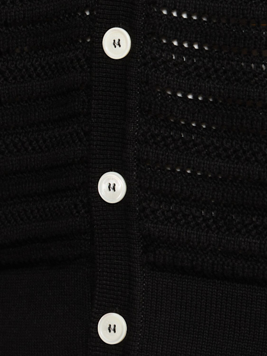 Dunst: Unisex open collared cardigan - Black - men_4 | Luisa Via Roma