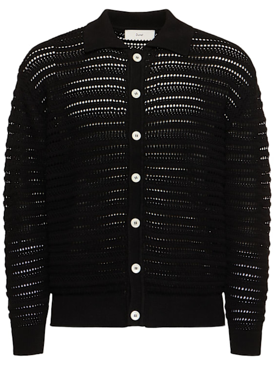 Dunst: Unisex open collared cardigan - Black - men_0 | Luisa Via Roma