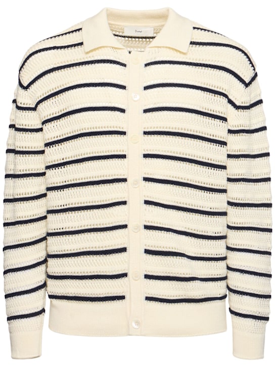 Dunst: Unisex open collared cardigan - Ivory - men_0 | Luisa Via Roma