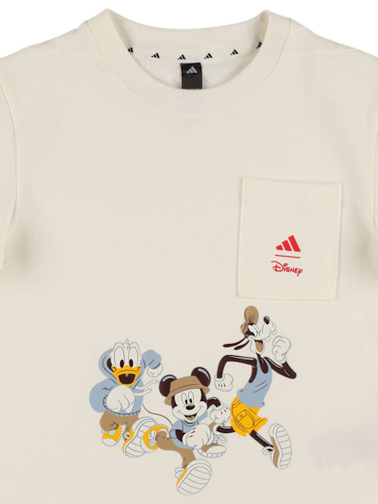 adidas Originals: Camiseta de jersey de algodón estampada - Blanco Opaco - kids-boys_1 | Luisa Via Roma