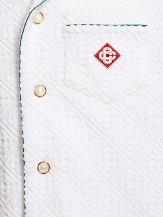 Casablanca: Unisex open collar toweling shirt - White - men_4 | Luisa Via Roma