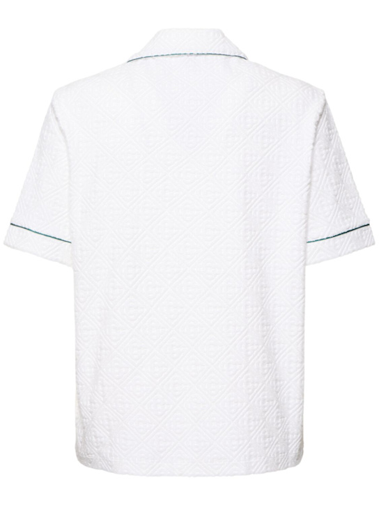 Casablanca: Unisex open collar toweling shirt - White - men_3 | Luisa Via Roma