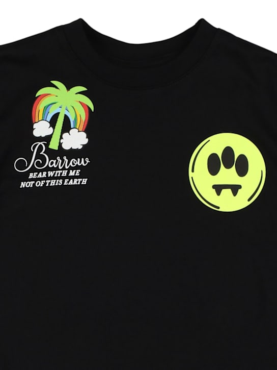 Barrow: Printed cotton jersey t-shirt - Black - kids-girls_1 | Luisa Via Roma