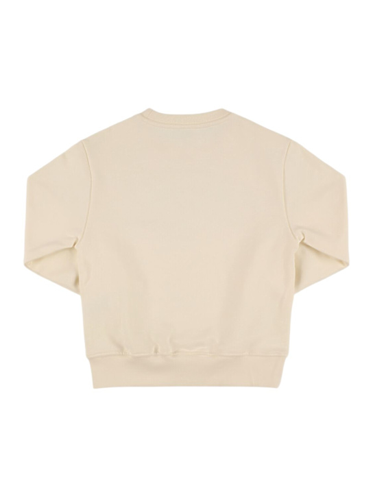 MSGM: Logo printed cotton sweatshirt - Off-White - kids-boys_2 | Luisa Via Roma