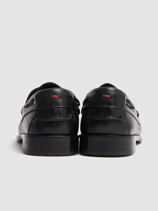 Aeyde: 15mm Harris leather boat shoes - Black - women_4 | Luisa Via Roma