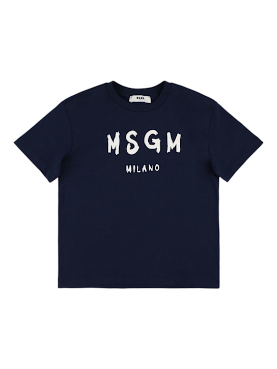 MSGM: コットンジャージーTシャツ - kids-girls_0 | Luisa Via Roma