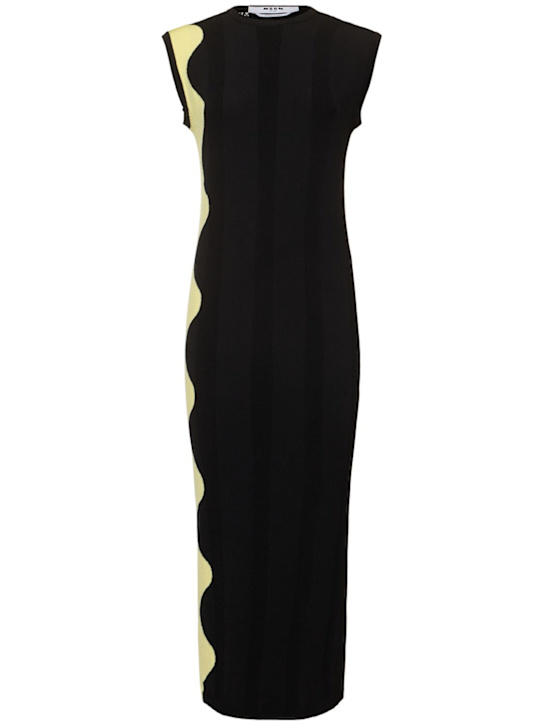 Viscose blend knit midi dress