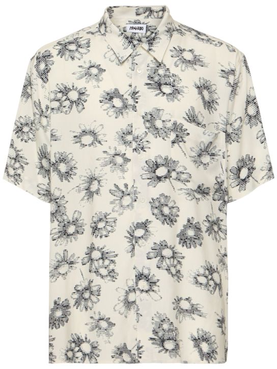 Matrix print viscose bowling shirt - Thumbnail 1
