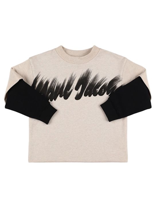 Marc Jacobs: Sudadera de algodón con cuello redondo - Beige - kids-boys_0 | Luisa Via Roma