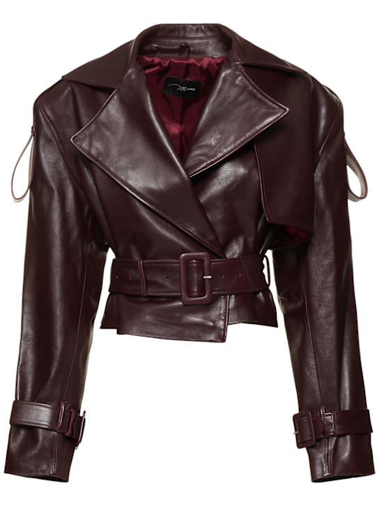 MANOKHI: Hana cropped leather jacket - women_0 | Luisa Via Roma