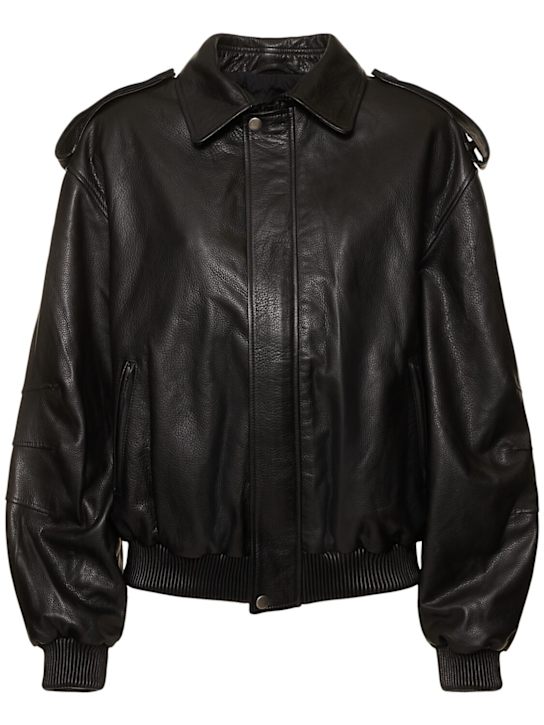 MANOKHI: Daya leather jacket - women_0 | Luisa Via Roma