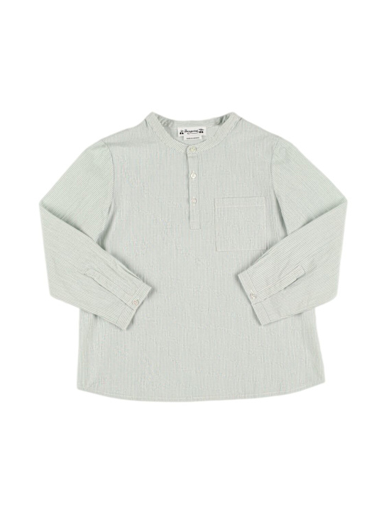 Bonpoint: Striped cotton poplin shirt - kids-boys_0 | Luisa Via Roma