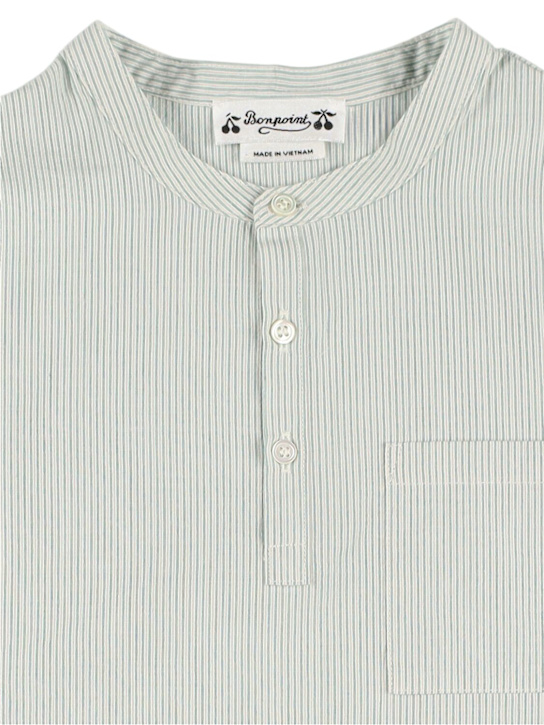 Bonpoint: Striped cotton poplin shirt - kids-boys_1 | Luisa Via Roma