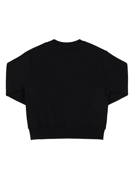 MSGM: Logo printed cotton sweatshirt - Black - kids-boys_2 | Luisa Via Roma