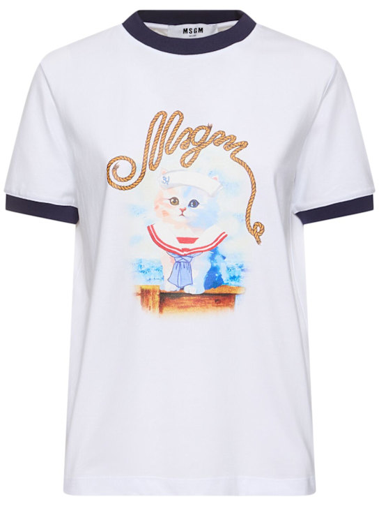 Cotton jersey logo t-shirt - Thumbnail 1