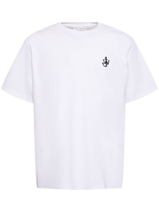 JW Anderson: Anchor embroidery t-shirt - White - men_0 | Luisa Via Roma