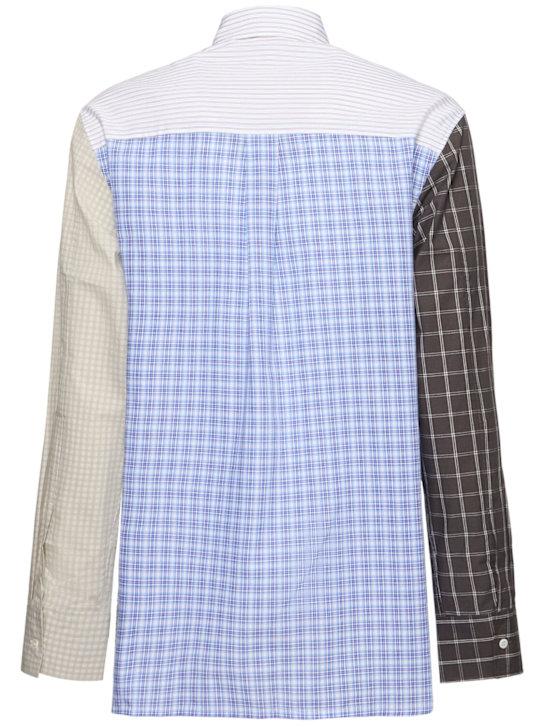 JW Anderson: Patchwork shirt - Blue/Multi - men_3 | Luisa Via Roma