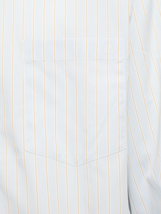 Dunst: Unisex oversize striped shirt - Misty Blue - men_4 | Luisa Via Roma