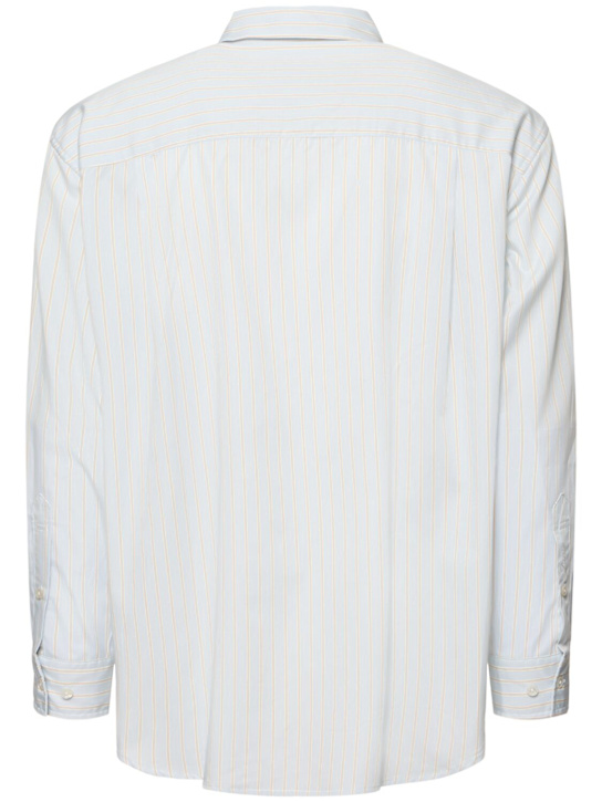 Dunst: Unisex oversize striped shirt - Misty Blue - men_3 | Luisa Via Roma
