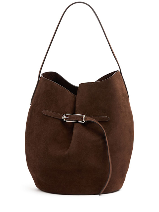 Liffner: Large Belted Bucket suede tote bag - women_0 | Luisa Via Roma