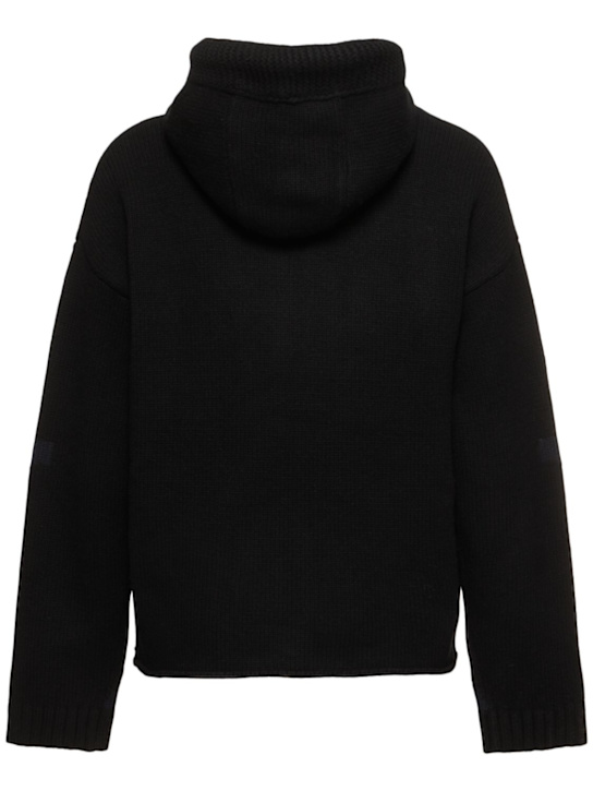 JW Anderson: Anchor zip-up hoodie - Black/Navy - men_3 | Luisa Via Roma