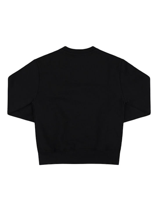 MSGM: Logo printed cotton sweatshirt - Black - kids-boys_2 | Luisa Via Roma