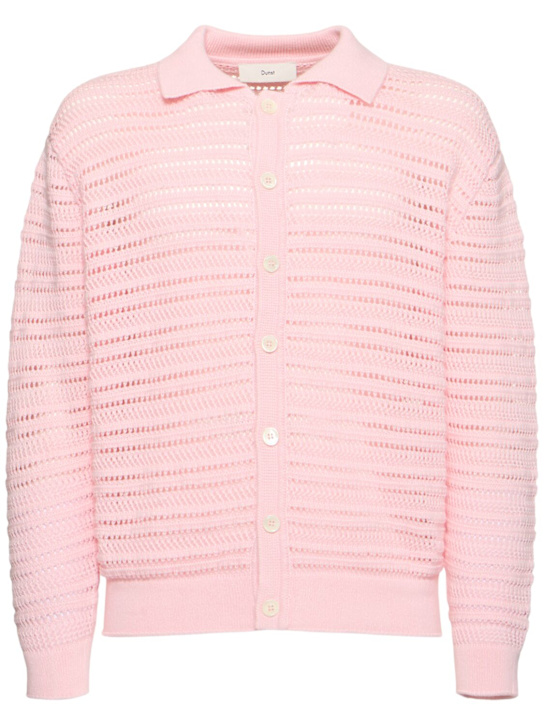 Dunst: Unisex open collared cardigan - Pink - men_0 | Luisa Via Roma