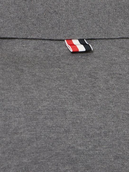 Thom Browne: Cotton blend zip-up jacket - Med Grey - men_4 | Luisa Via Roma