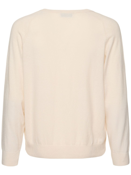 Dunst: Unisex loose v-neck sweater - Ivory - men_3 | Luisa Via Roma