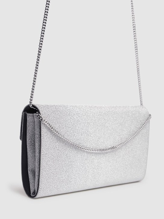 Roger Vivier: Sparkle buckle satin envelope clutch - Silver - women_5 | Luisa Via Roma